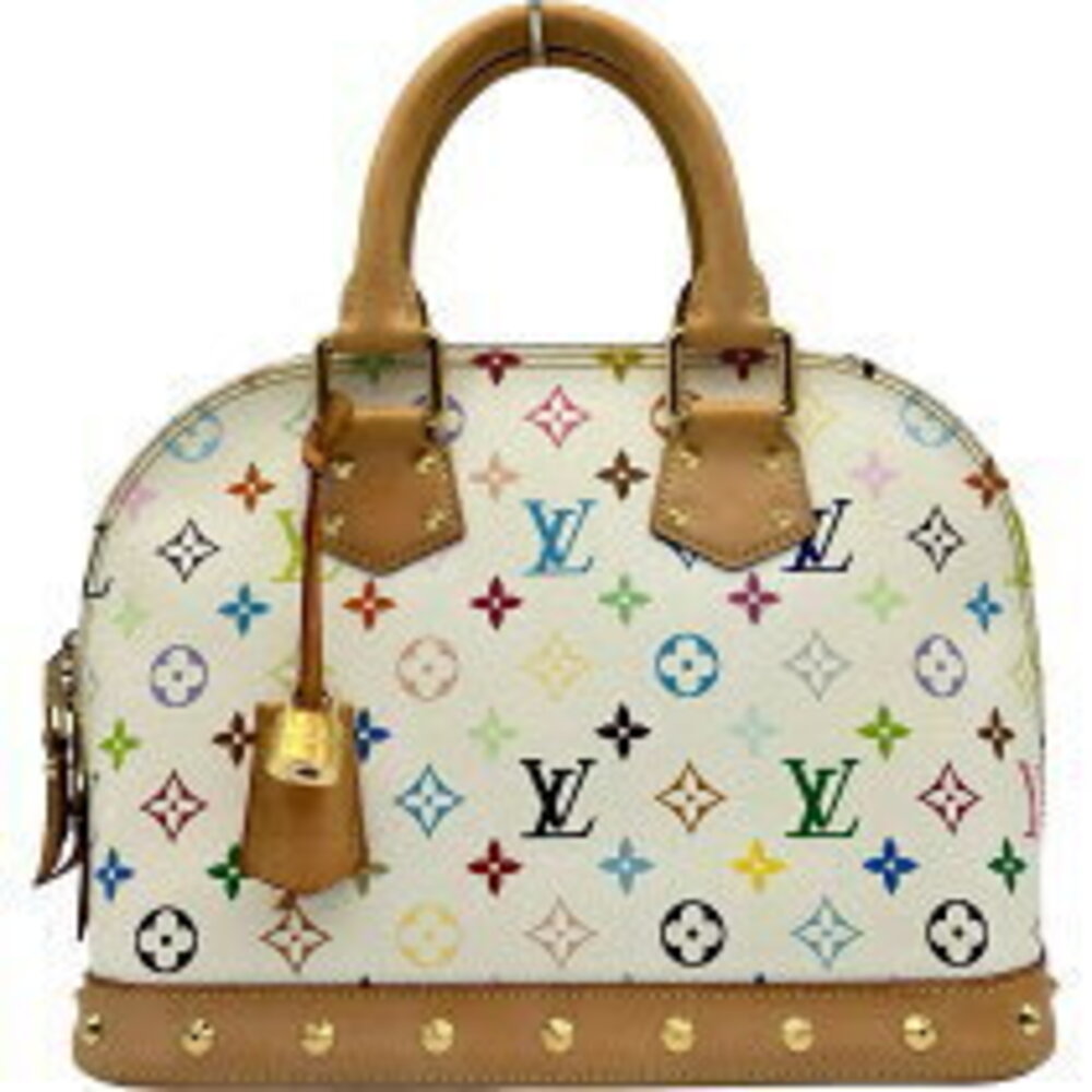 Louis Vuitton Alma Blanc White Monogram Multicolor Handbag